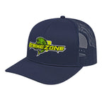 Cap America Poly Cotton Trucker Cap with Mesh Back Embroidery - Navy - Left Angle