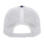 Cap America Poly Cotton Trucker Cap with Mesh Back Embroidery - Navy/White - Back
