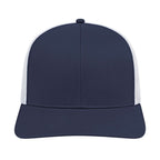 Cap America Poly Cotton Trucker Cap with Mesh Back Embroidery - Navy/White - Front 2
