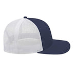 Cap America Poly Cotton Trucker Cap with Mesh Back Embroidery - Navy/White - Left Side