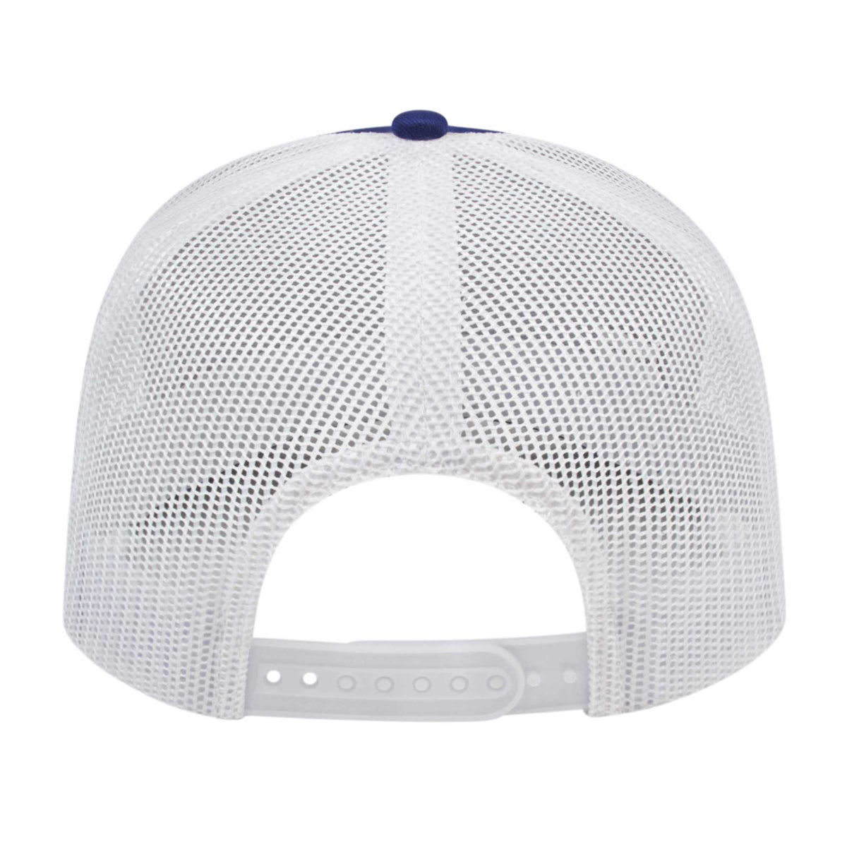 Cap America Poly Cotton Trucker Cap with Mesh Back Embroidery - Royal/White - Back