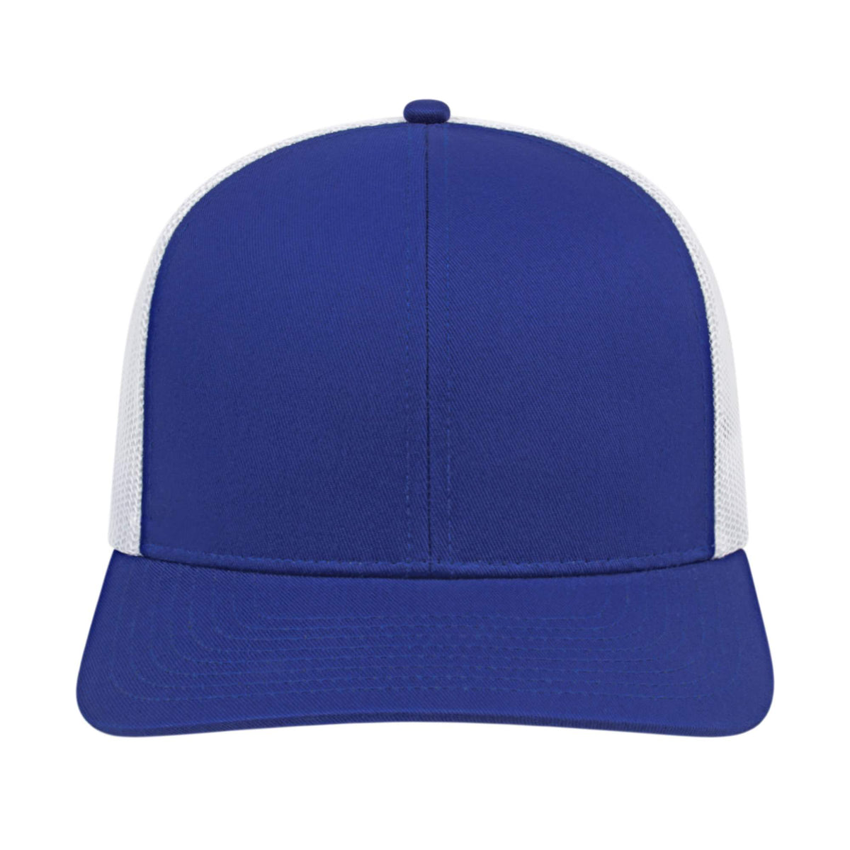 Cap America Poly Cotton Trucker Cap with Mesh Back Embroidery - Royal/White - Front 2