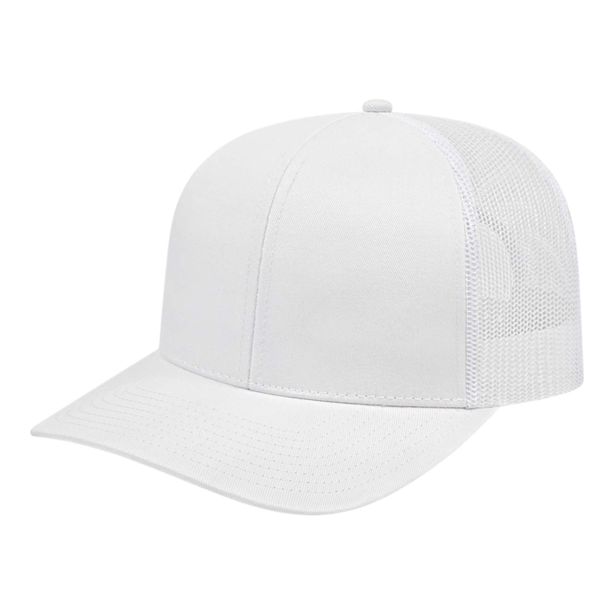 Cap America Poly Cotton Trucker Cap with Mesh Back Embroidery - White - Photo 2