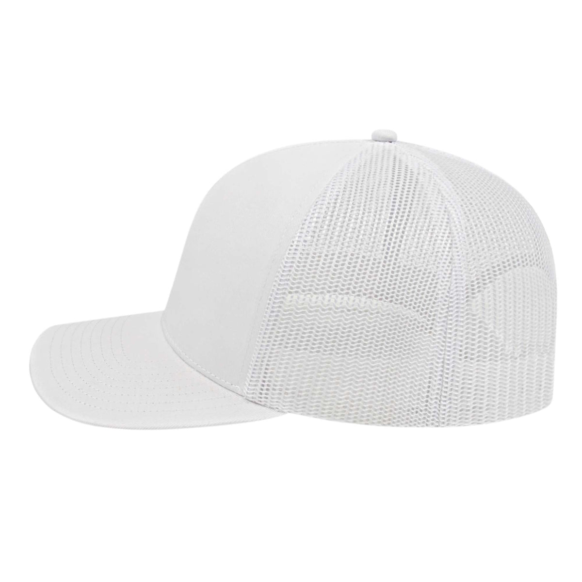 Cap America Poly Cotton Trucker Cap with Mesh Back Embroidery - White - Photo 4