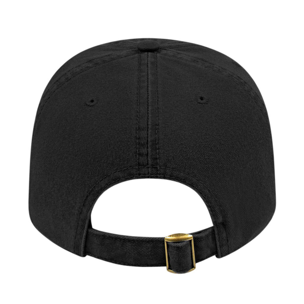Cap America Relaxed Washed Chino Golf Cap Embroidery - Black - Back