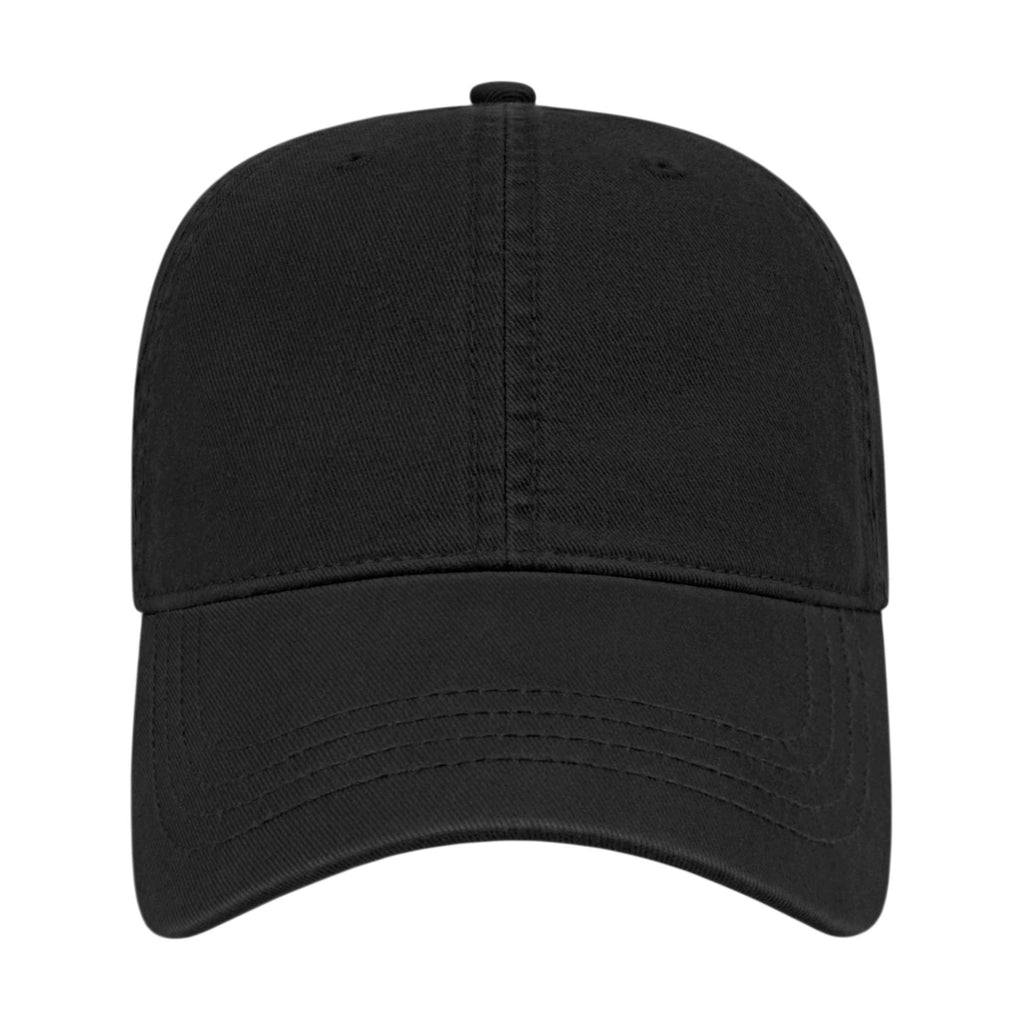 Cap America Relaxed Washed Chino Golf Cap Embroidery - Black - Front 2