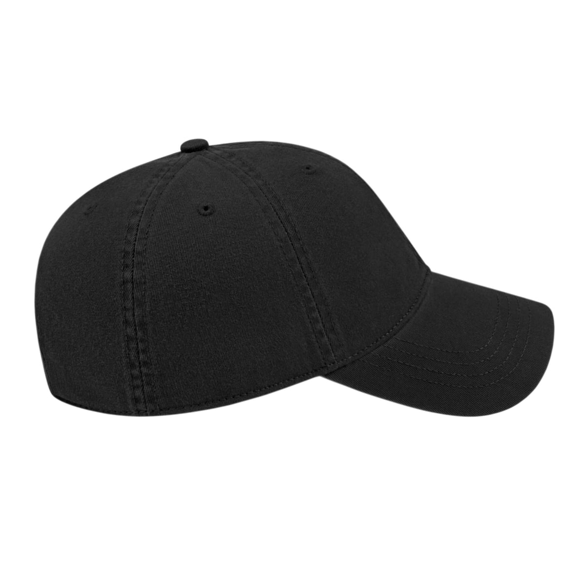 Cap America Relaxed Washed Chino Golf Cap Embroidery - Black - Left Side