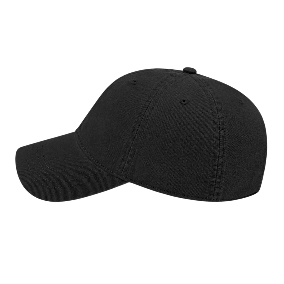 Cap America Relaxed Washed Chino Golf Cap Embroidery - Black - Right Side