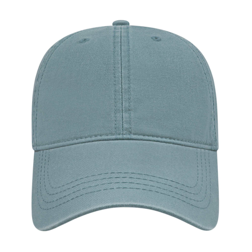 Cap America Relaxed Washed Chino Golf Cap Embroidery - Blue - Front 2