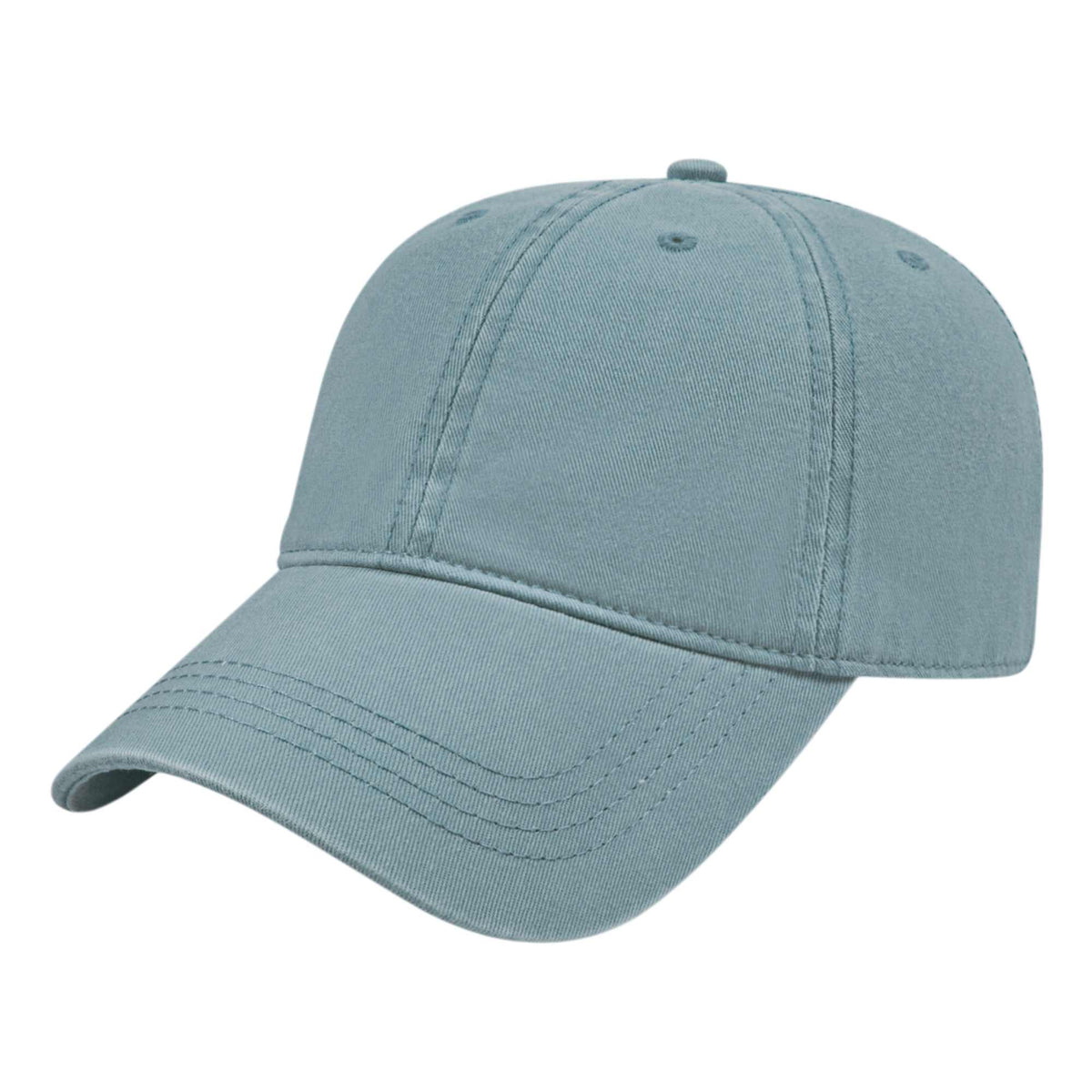Cap America Relaxed Washed Chino Golf Cap Embroidery - Blue - Front
