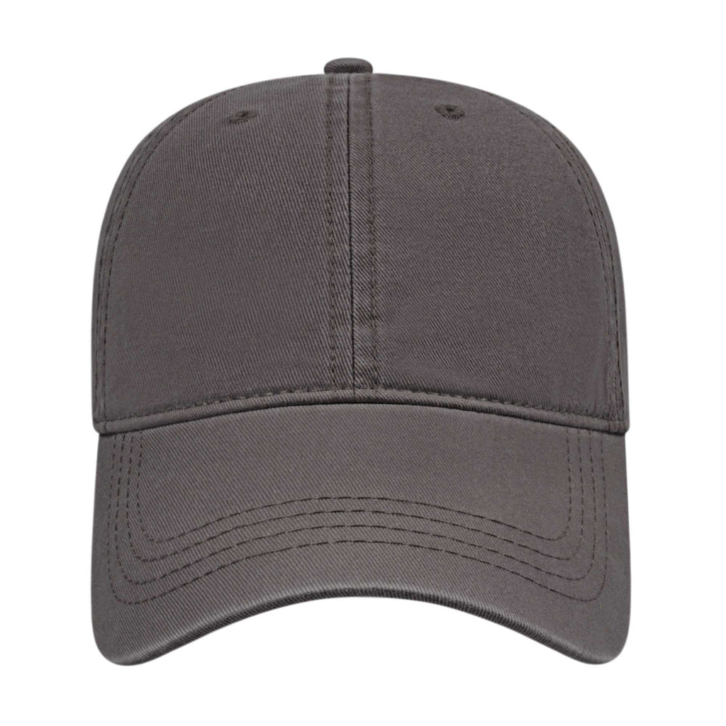 Cap America Relaxed Washed Chino Golf Cap Embroidery - Charcoal - Front 2