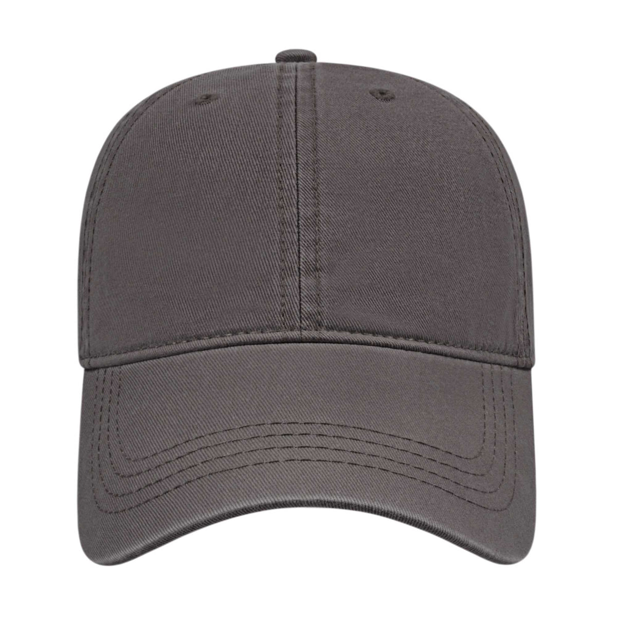 Cap America Relaxed Washed Chino Golf Cap Embroidery - Charcoal - Front 2