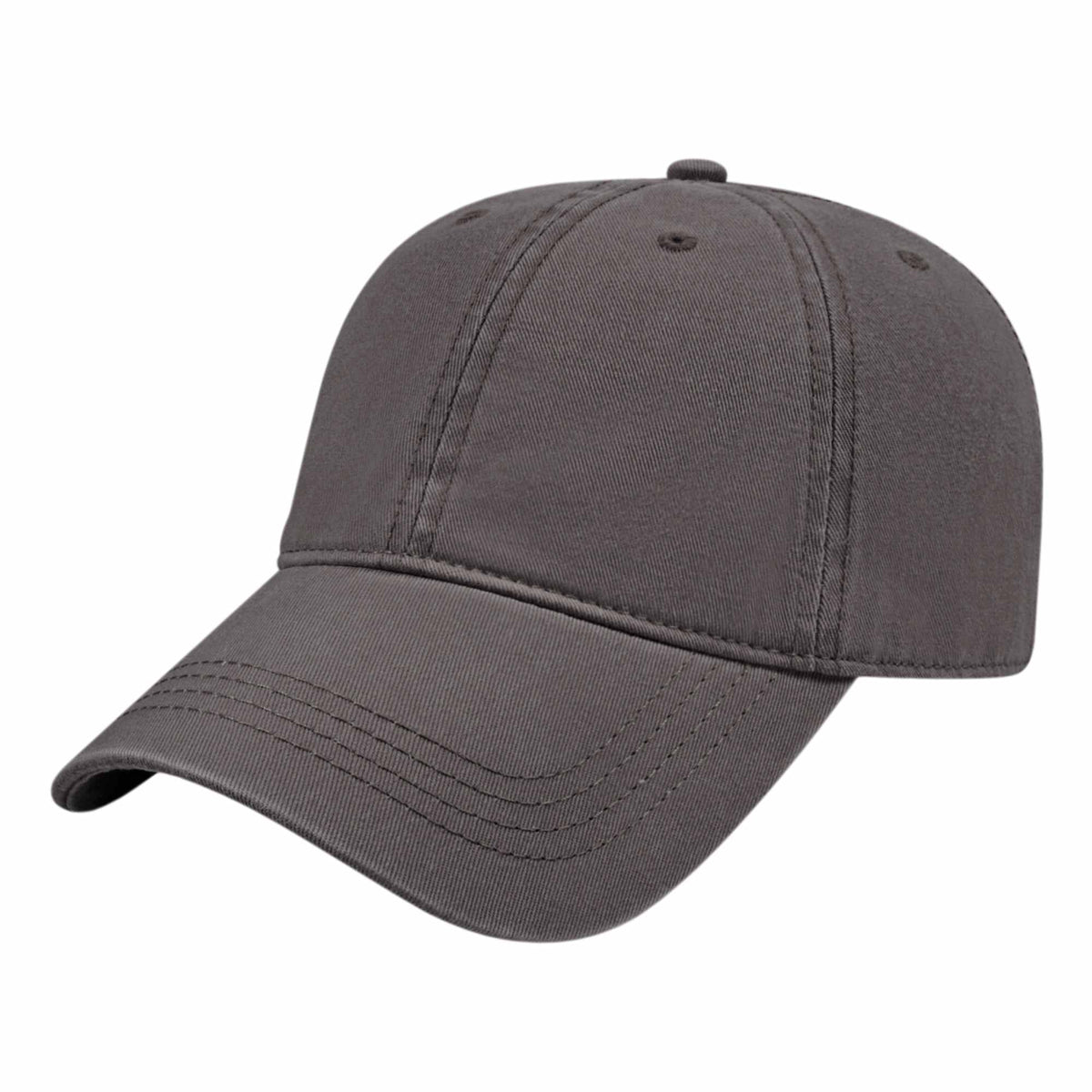 Cap America Relaxed Washed Chino Golf Cap Embroidery - Charcoal - Front