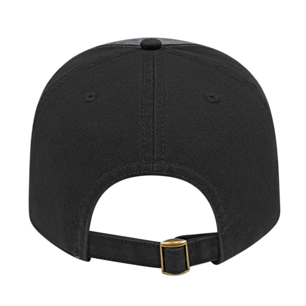 Cap America Relaxed Washed Chino Golf Cap Embroidery - Gray/Black - Back