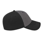 Cap America Relaxed Washed Chino Golf Cap Embroidery - Gray/Black - Left Side