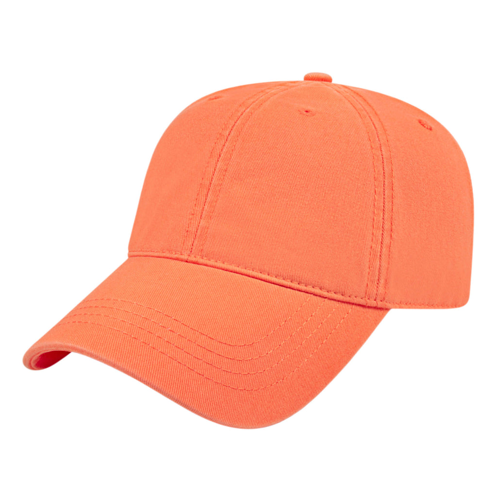 Cap America Relaxed Washed Chino Golf Cap Embroidery - Melon - Front