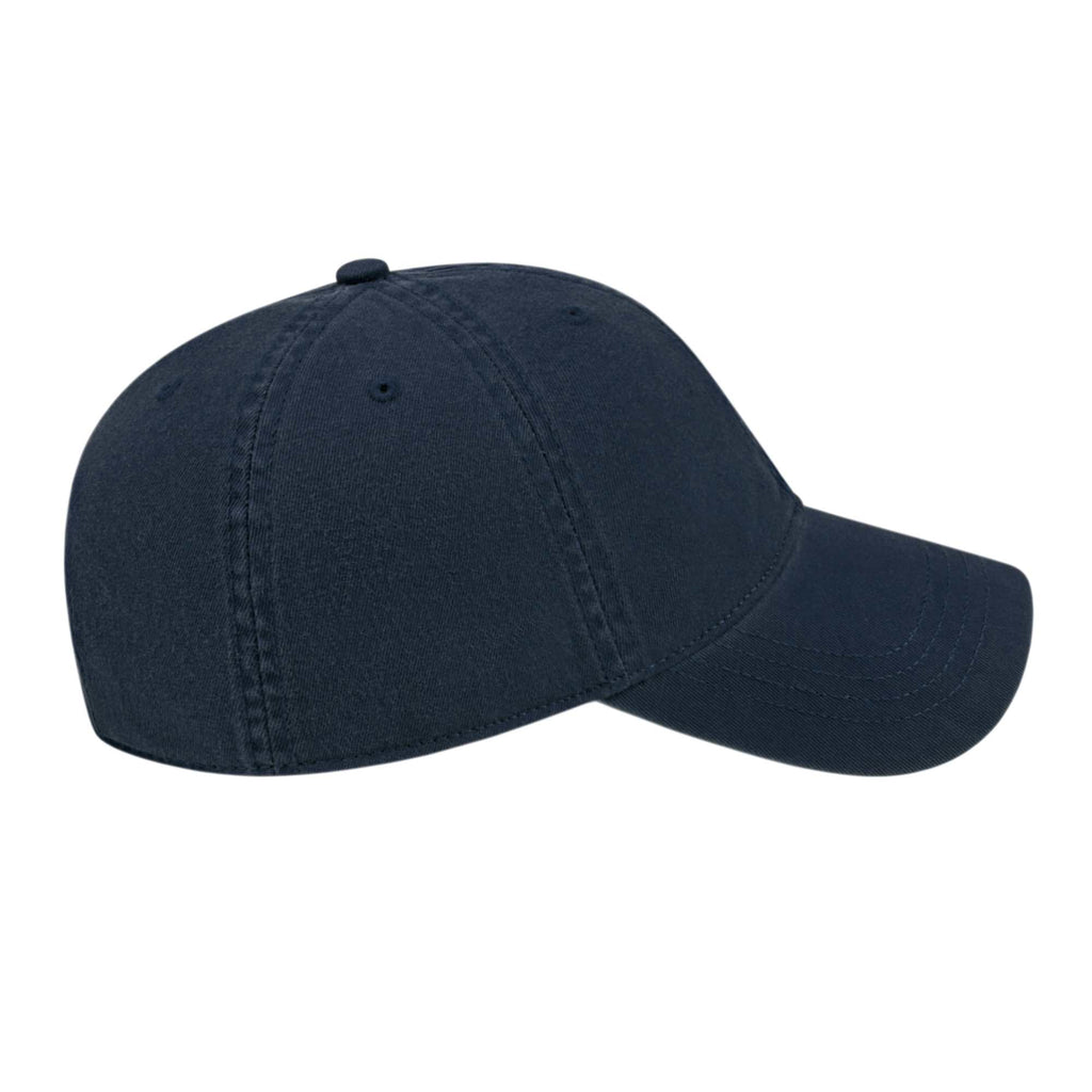 Cap America Relaxed Washed Chino Golf Cap Embroidery - Navy - Left Side
