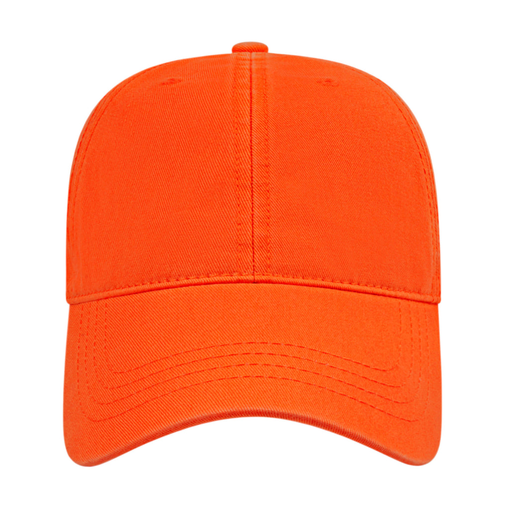 Cap America Relaxed Washed Chino Golf Cap Embroidery - Orange - Front 2