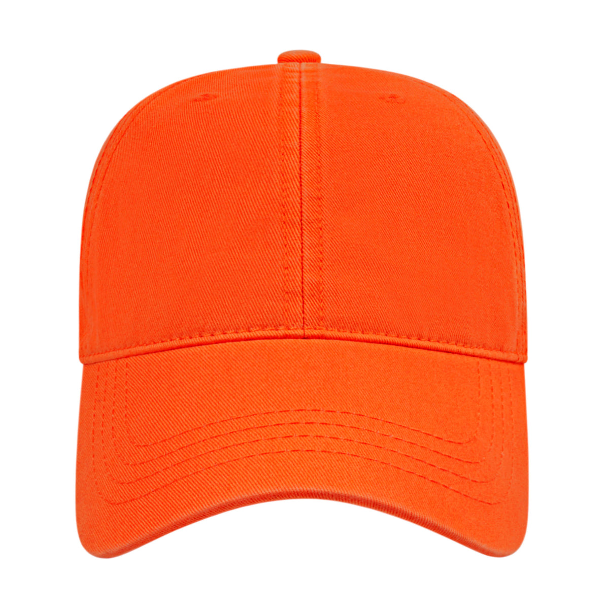 Cap America Relaxed Washed Chino Golf Cap Embroidery - Orange - Front 2