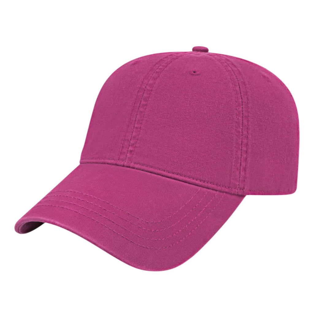 Cap America Relaxed Washed Chino Golf Cap Embroidery - Plum - Front