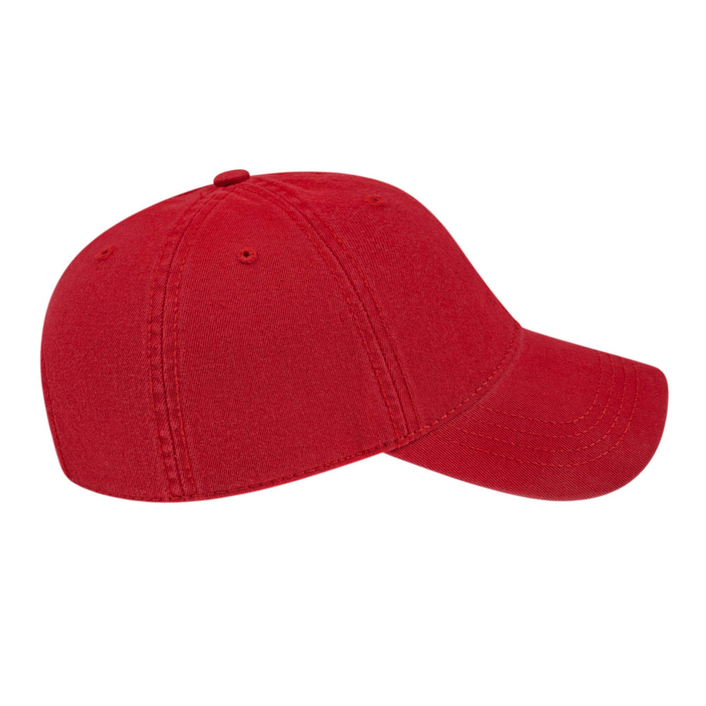 Cap America Relaxed Washed Chino Golf Cap Embroidery - RED - Left Side