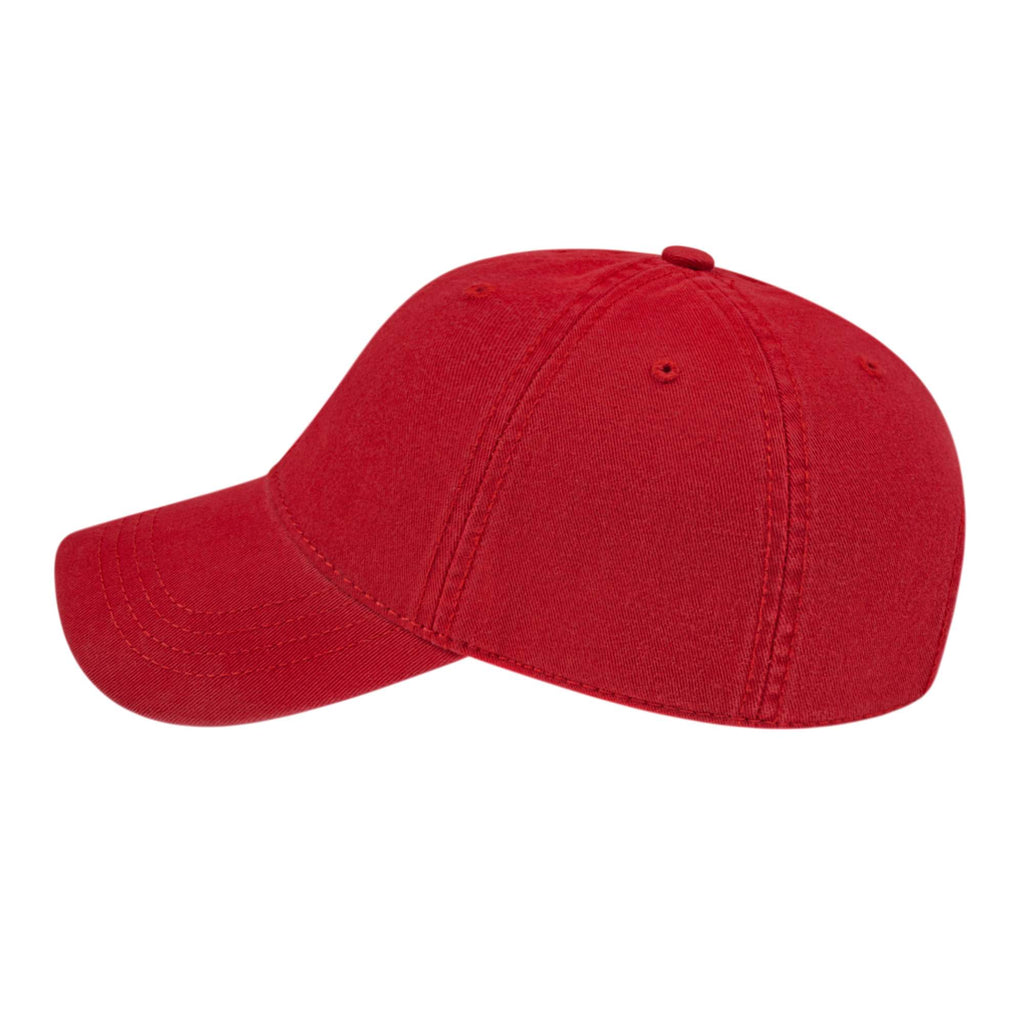 Cap America Relaxed Washed Chino Golf Cap Embroidery - RED - Right Side