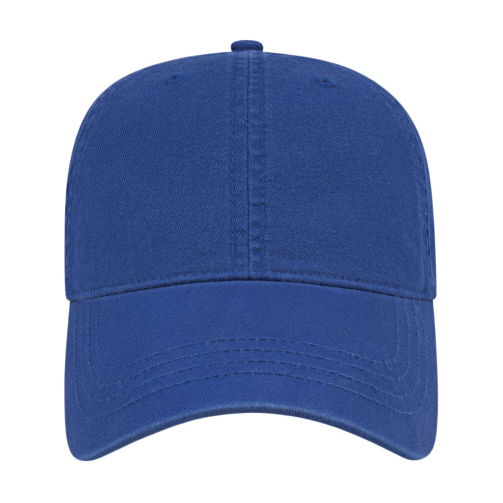 Cap America Relaxed Washed Chino Golf Cap Embroidery - Royal - Front 2