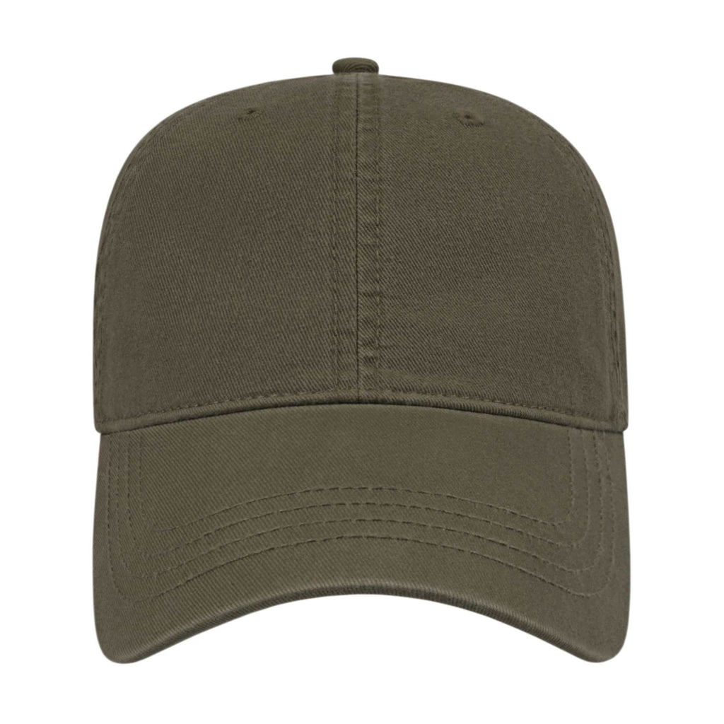 Cap America Relaxed Washed Chino Golf Cap Embroidery - Sage - Front 2