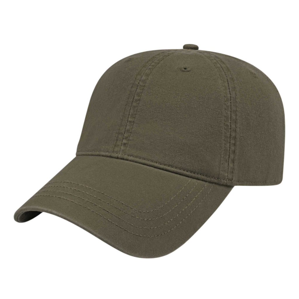 Cap America Relaxed Washed Chino Golf Cap Embroidery - Sage - Front