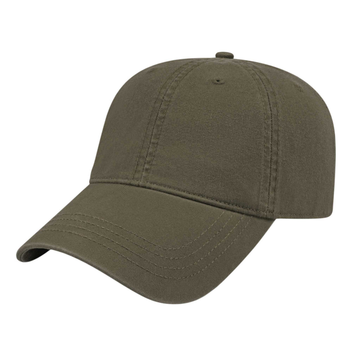 Cap America Relaxed Washed Chino Golf Cap Embroidery - Sage - Front