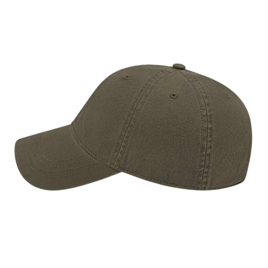 Cap America Relaxed Washed Chino Golf Cap Embroidery - Sage - Right Side
