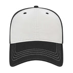 Cap America Relaxed Washed Chino Golf Cap Embroidery - White/Black - Front 2
