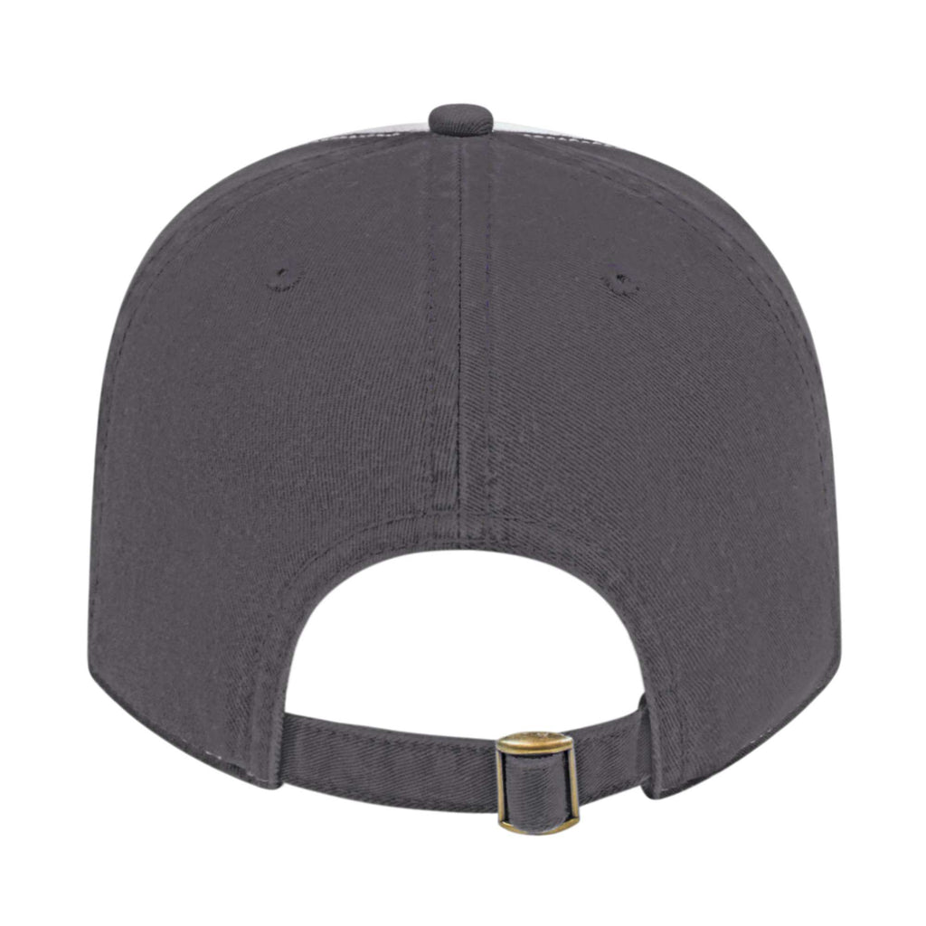 Cap America Relaxed Washed Chino Golf Cap Embroidery - White/Dark Gray - Back