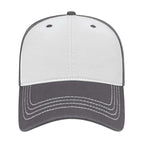 Cap America Relaxed Washed Chino Golf Cap Embroidery - White/Dark Gray - Front 2