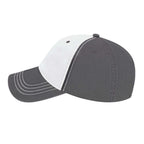 Cap America Relaxed Washed Chino Golf Cap Embroidery - White/Dark Gray - Right Side