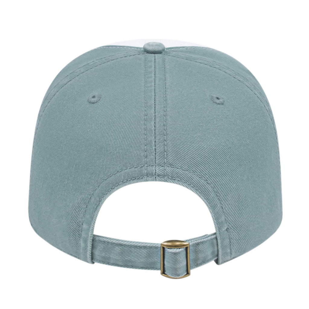 Cap America Relaxed Washed Chino Golf Cap Embroidery - White/Smoke Blue - Back