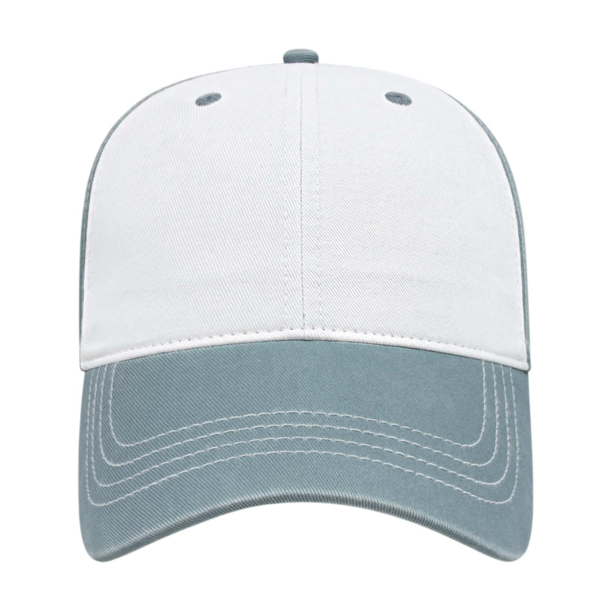 Cap America Relaxed Washed Chino Golf Cap Embroidery - White/Smoke Blue - Front 2