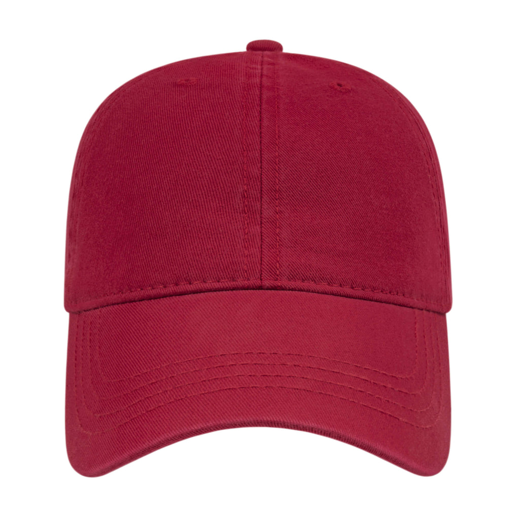 Cap America Relaxed Washed Chino Golf Cap Embroidery - Wine - Front 2