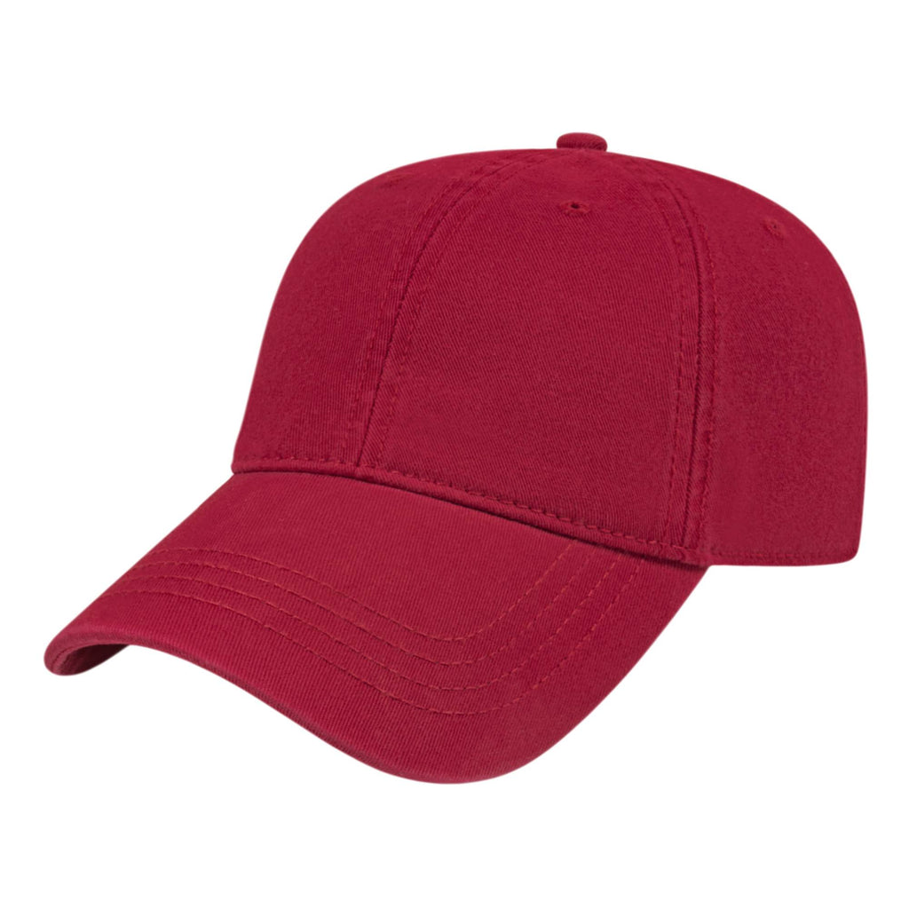 Cap America Relaxed Washed Chino Golf Cap Embroidery - Wine - Front