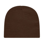 Cap America Rib Knit Beanie Embroidery - Chocolate Brown - Photo