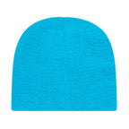 Cap America Rib Knit Beanie Embroidery - Cyan Blue - Photo