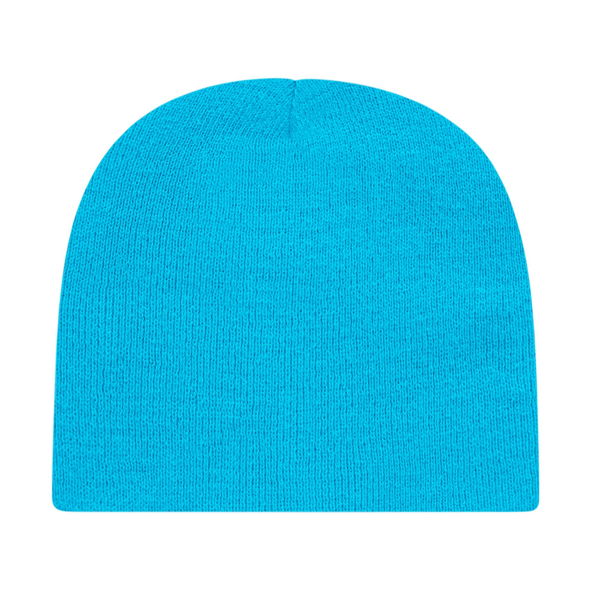 Cap America Rib Knit Beanie Embroidery - Cyan Blue - Photo