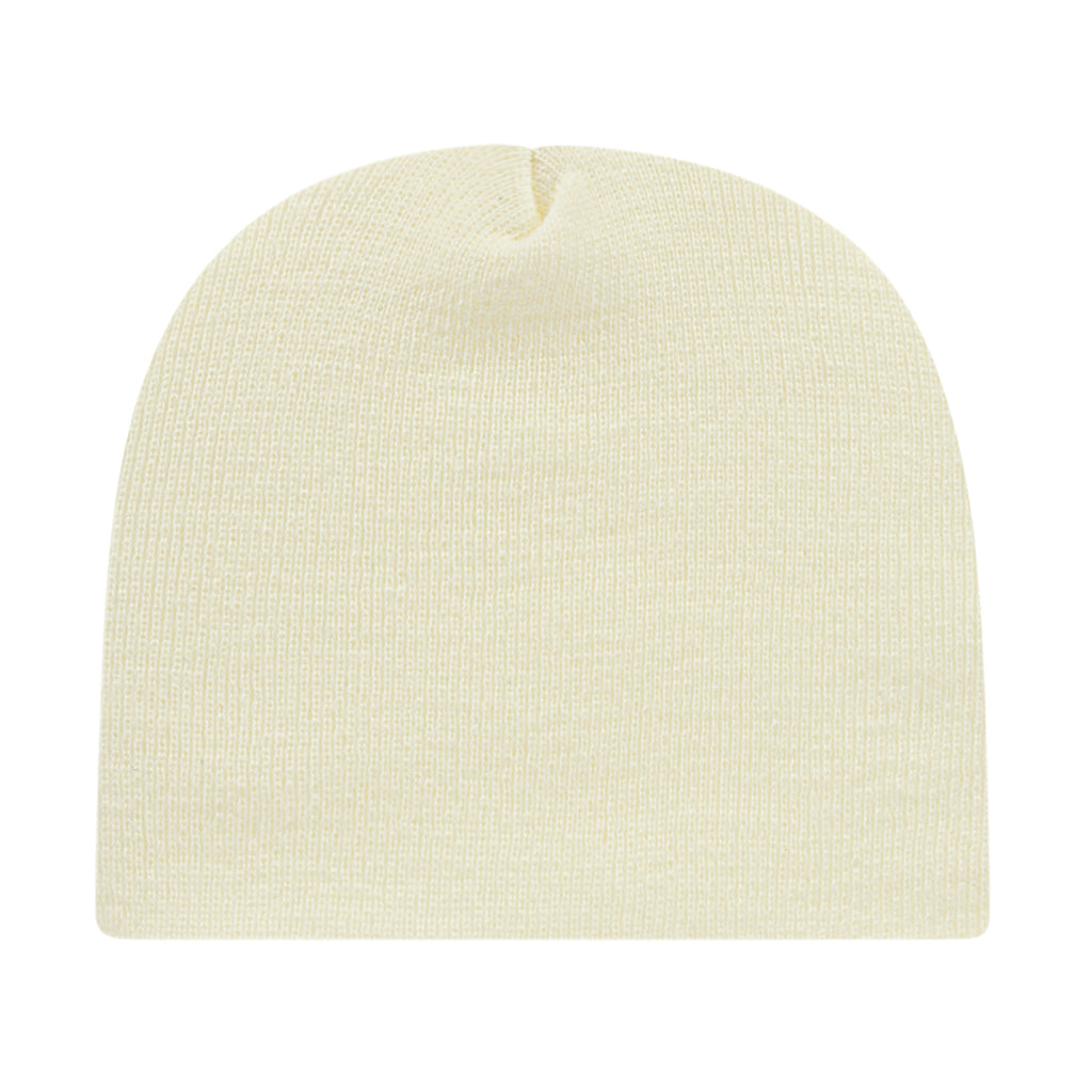 Cap America Rib Knit Beanie Embroidery - Ivory - Photo