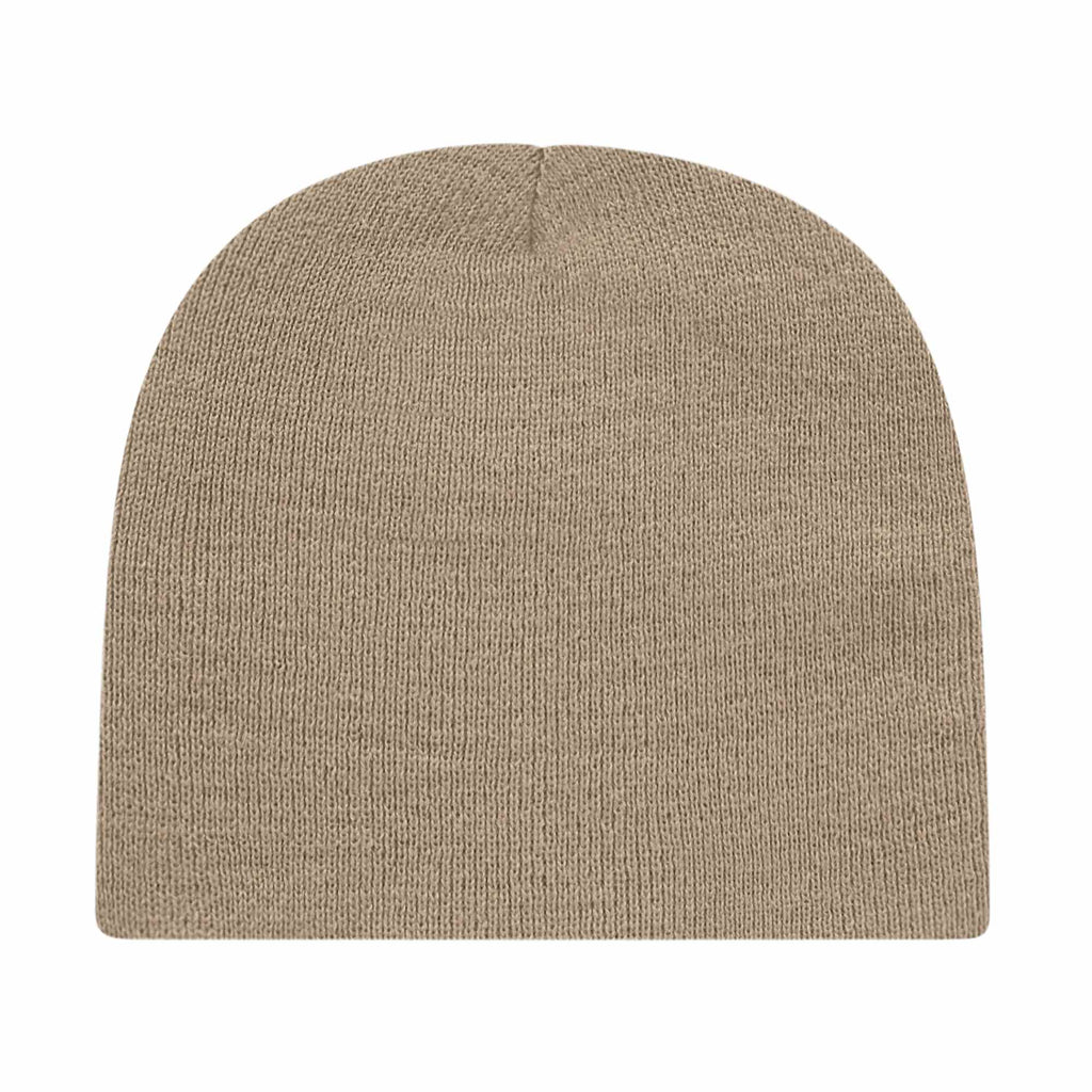 Cap America Rib Knit Beanie Embroidery - Khaki - Photo