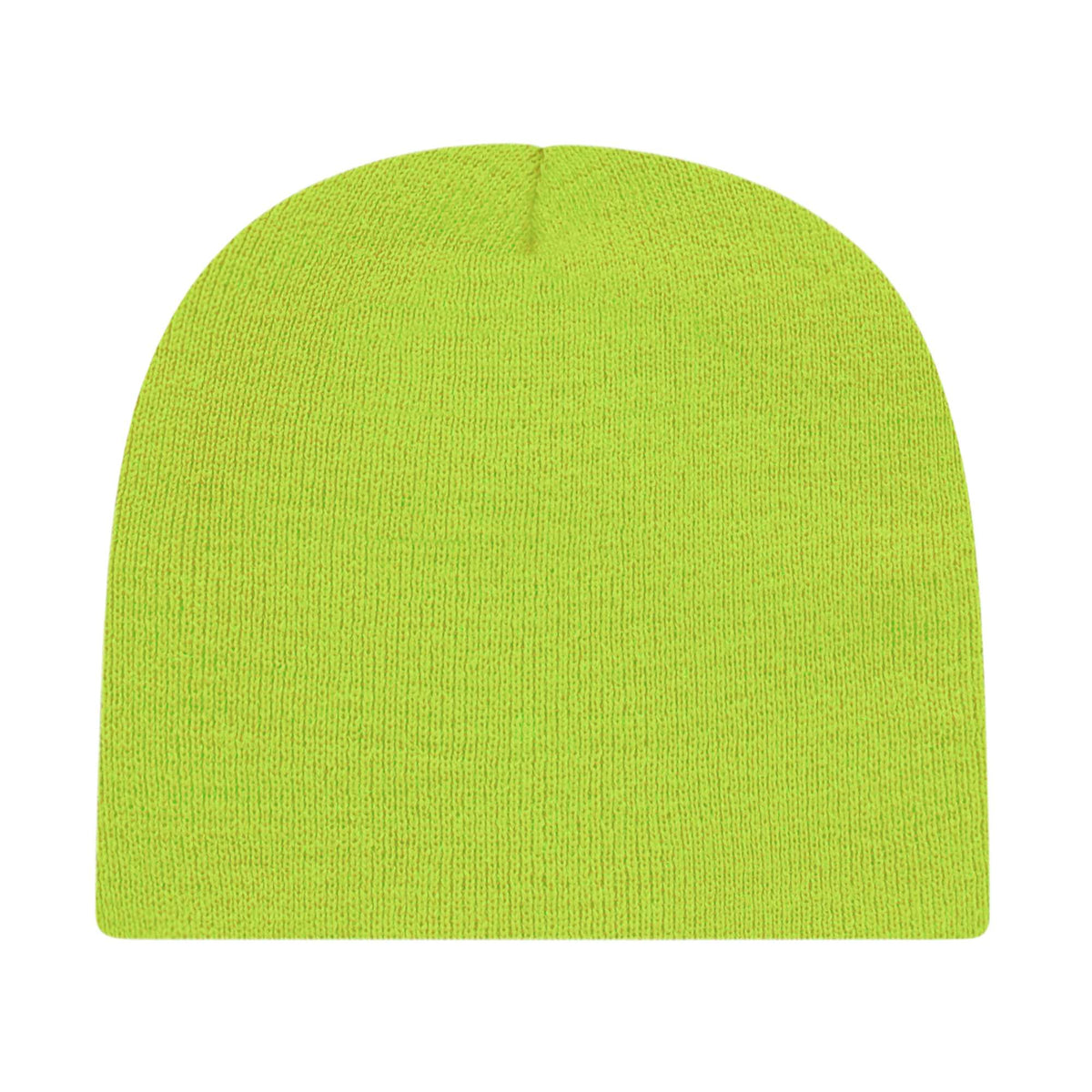 Cap America Rib Knit Beanie Embroidery - Lime - Photo