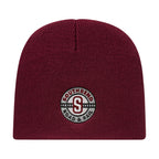Cap America Rib Knit Beanie Embroidery - Maroon - Photo