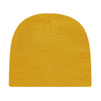 Cap America Rib Knit Beanie Embroidery - Mustard - Photo