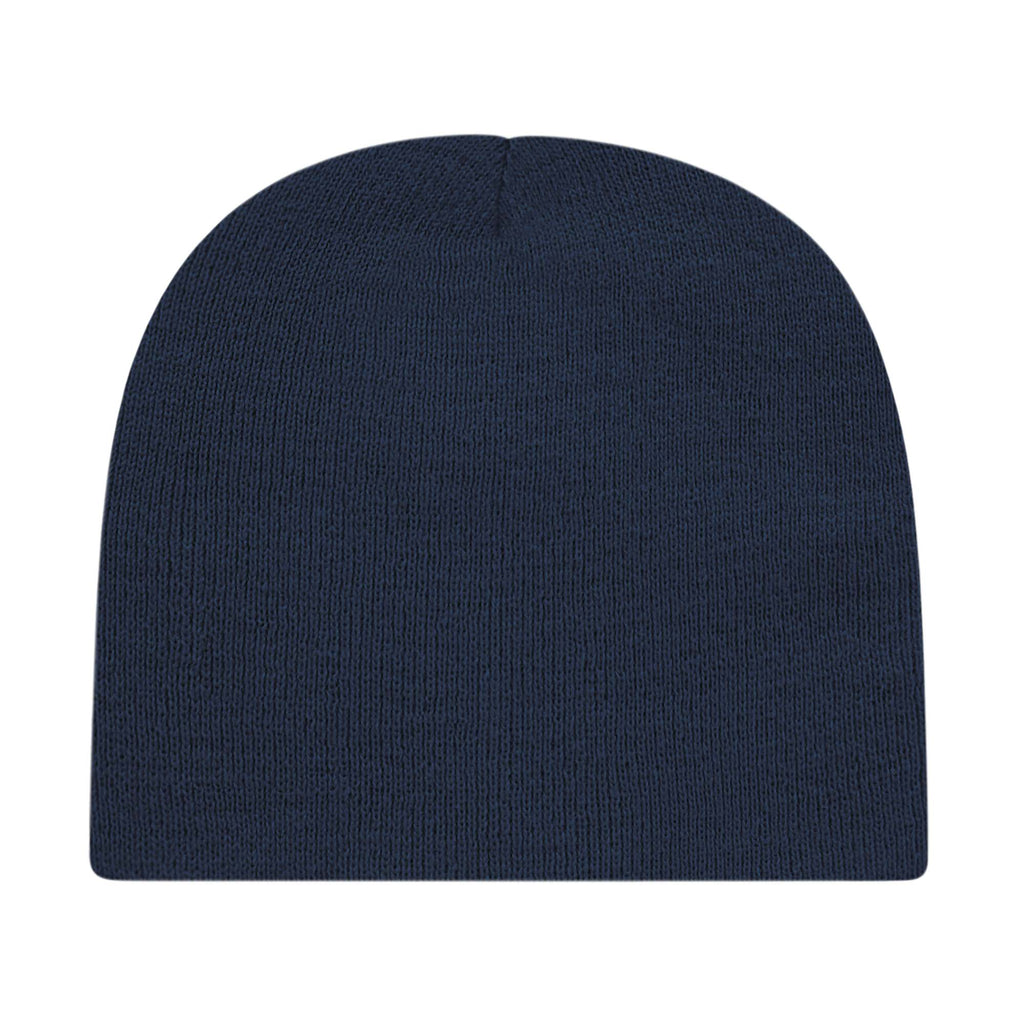Cap America Rib Knit Beanie Embroidery - Navy - Photo
