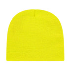 Cap America Rib Knit Beanie Embroidery - Neon Yellow - Photo