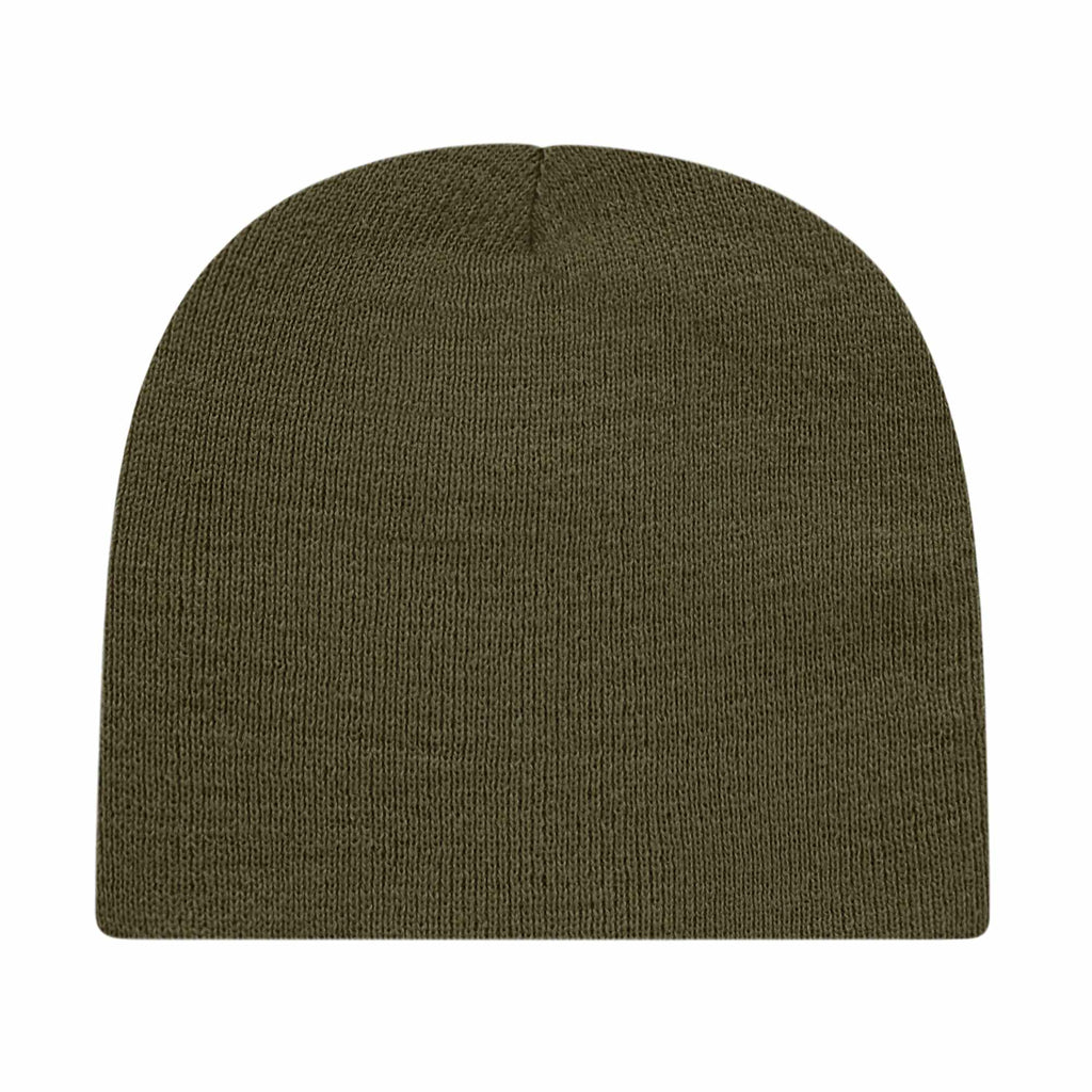 Cap America Rib Knit Beanie Embroidery - Olive - Photo